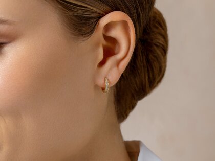 Creolen Alliance in 14K roségoud met diamanten 0,14ct G/SI
