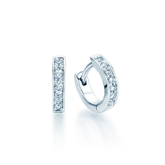 Creolen Alliance in 18K witgoud met diamanten 0,14ct G/SI