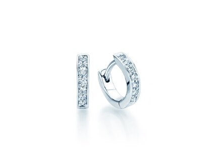 Creolen Alliance in 14K witgoud met diamanten 0,14ct G/SI