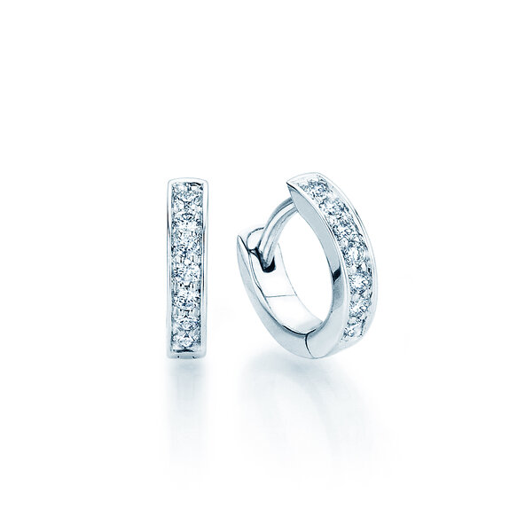 Creolen Alliance in 14K witgoud met diamanten 0,14ct G/SI