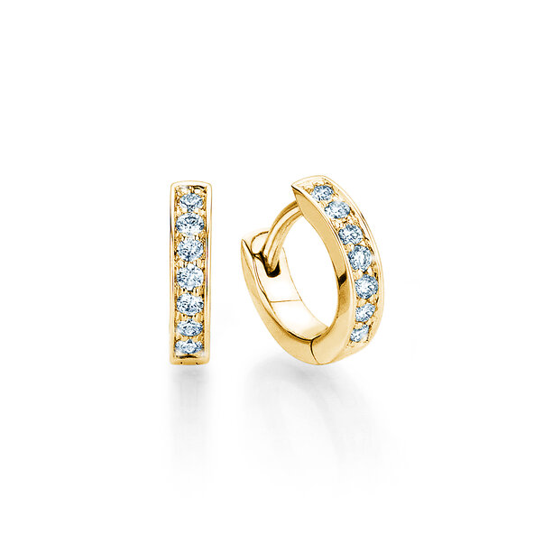 Creolen Alliance in 14K geelgoud met diamanten 0,14ct G/SI