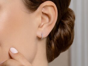 Creolen Dawn in 14K witgoud met diamanten 0,16ct G/SI
