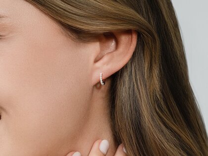 Creolen Dawn in 14K witgoud met diamanten 0,16ct G/SI