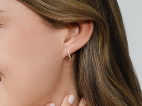 Creolen Dawn in 14K witgoud met diamanten 0,16ct G/SI