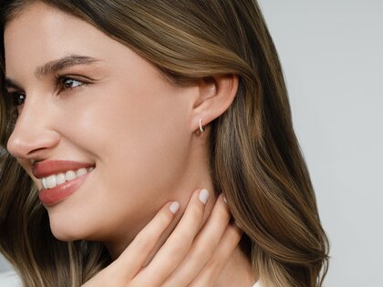 Creolen Dawn in 14K witgoud met diamanten 0,16ct G/SI