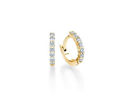 Creolen Dawn in 14K geelgoud met diamanten 0,16ct G/SI