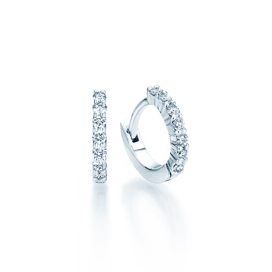 Creolen Dawn in 14K witgoud met diamanten 0,16ct G/SI
