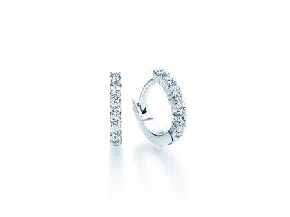 Creolen Dawn in 14K witgoud met diamanten 0,16ct G/SI