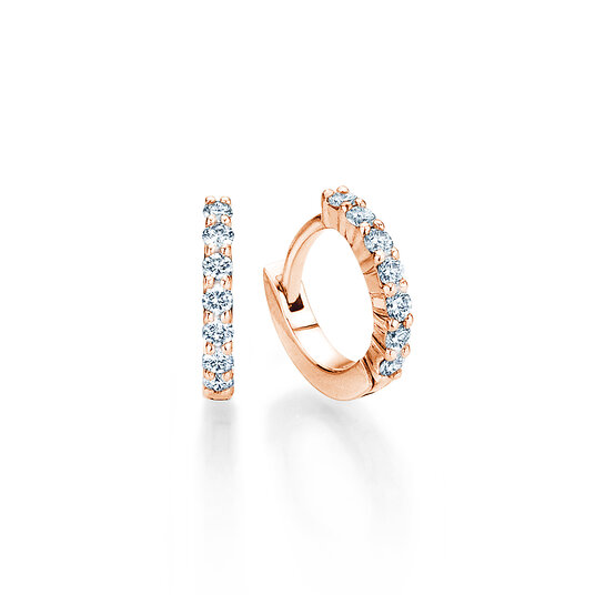 Creolen Dawn in 18K roségoud met diamanten 0,16ct G/SI