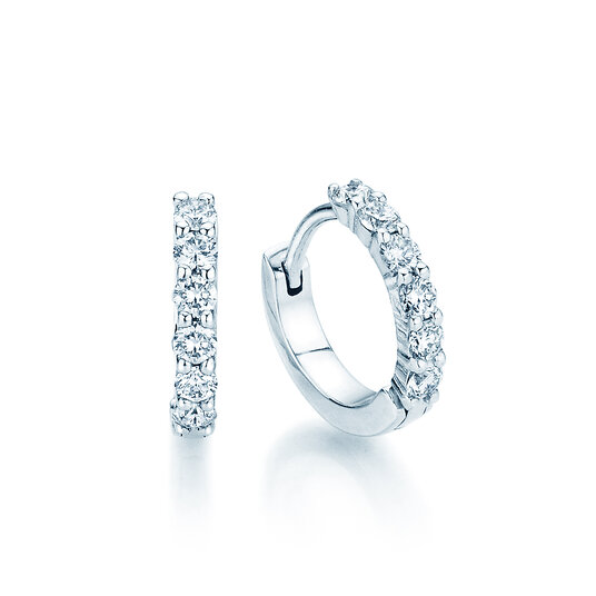 Creolen Dawn in 18K witgoud met diamanten 0,36ct G/SI
