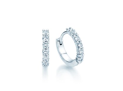 Creolen Dawn in 18K witgoud met diamanten 0,36ct G/SI