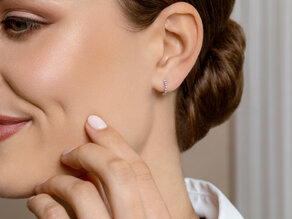 Creolen Dawn in 14K witgoud met diamanten 0,16ct G/SI