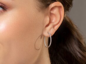 Creolen Diamond Hoops in 14K witgoud met diamanten 0,90ct G/SI