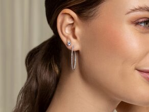 Creolen Diamond Hoops in 14K witgoud met diamanten 1,40ct G/SI