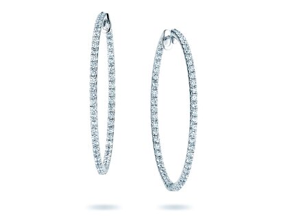 Creolen Diamond Hoops in 14K witgoud met diamanten 1,40ct G/SI