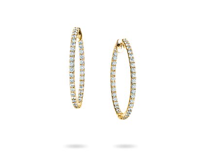 Creolen Diamond Hoops in 14K geelgoud met diamanten 0,90ct G/SI