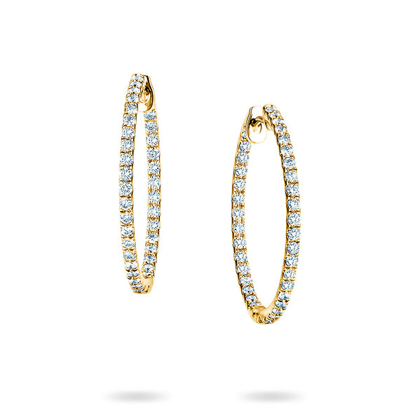 Creolen Diamond Hoops in 14K geelgoud met diamanten 0,90ct G/SI