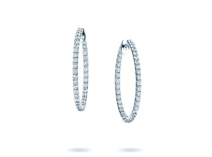 Creolen Diamond Hoops in 14K witgoud met diamanten 0,72ct G/SI