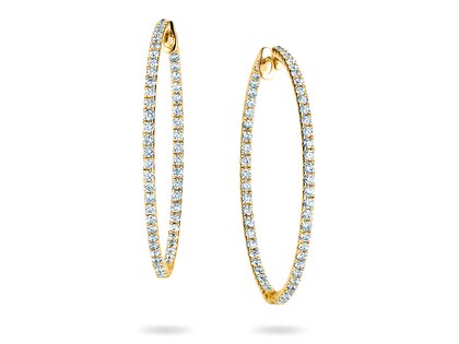 Creolen Diamond Hoops in 14K geelgoud met diamanten 1,40ct G/SI