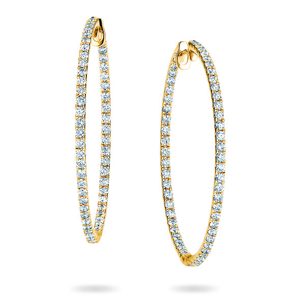 Creolen Diamond Hoops in 14K geelgoud met diamanten 1,40ct G/SI