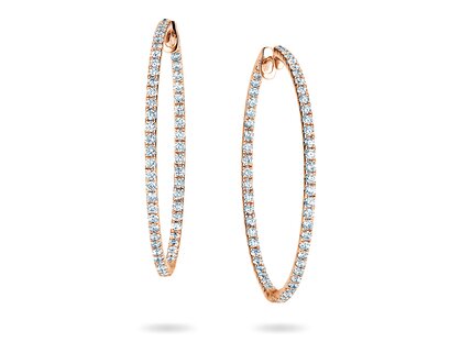 Creolen Diamond Hoops in 14K roségoud met diamanten 1,40ct G/SI