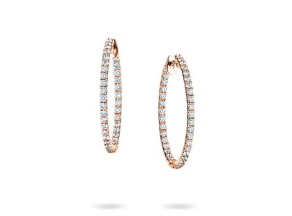 Creolen Diamond Hoops in 18K roségoud met diamanten 0,72ct G/SI