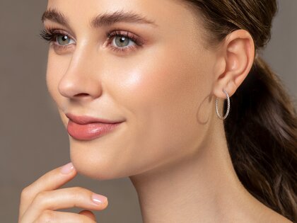 Creolen Diamond Hoops in 14K witgoud met diamanten 0,90ct G/SI