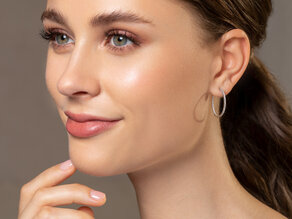 Creolen Diamond Hoops in 14K witgoud met diamanten 0,90ct G/SI