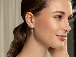 Creolen Diamond Hoops in 14K witgoud met diamanten 1,40ct G/SI
