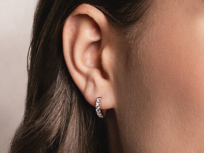 Creolen Dusk in 14K witgoud met diamanten 0,48ct G/SI