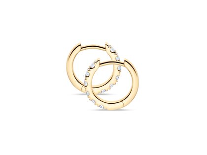 Oorringen Dusk in 9K geelgoud met diamanten 0,24ct