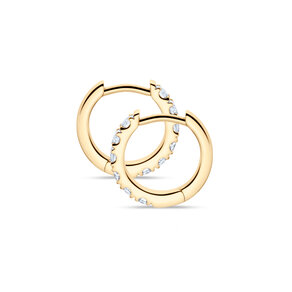 Oorringen Dusk in 9K geelgoud met diamanten 0,24ct