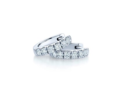 Creolen Dusk in 14K witgoud met diamanten 0,48ct G/SI
