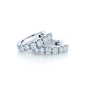Creolen Dusk in 14K witgoud met diamanten 0,48ct G/SI