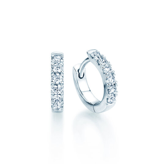 Creolen Dusk in 14K witgoud met diamanten 0,14ct G/SI