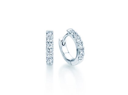 Creolen Dusk in platina 950/- met diamanten 0,14ct G/SI