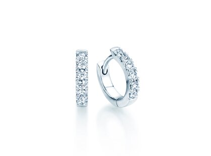 Creolen Dusk in platina 950/- met diamanten 0,24ct G/SI