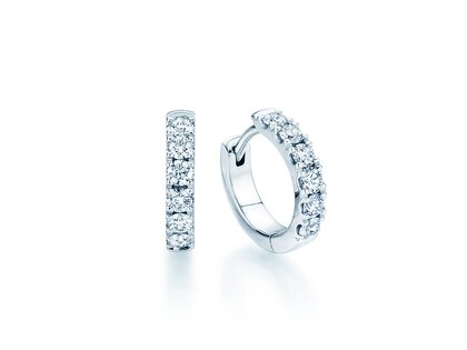 Creolen Dusk in 14K witgoud met diamanten 0,48ct G/SI