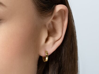 Oorringen Modern in 14K witgoud M