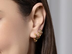 Oorringen Modern in 14K witgoud S