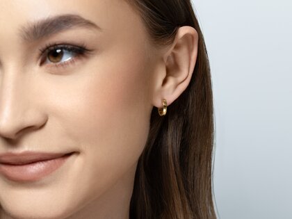 Oorringen Modern in 14K witgoud M