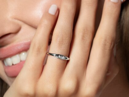Ring Signet in zilver 925/- gepolijst