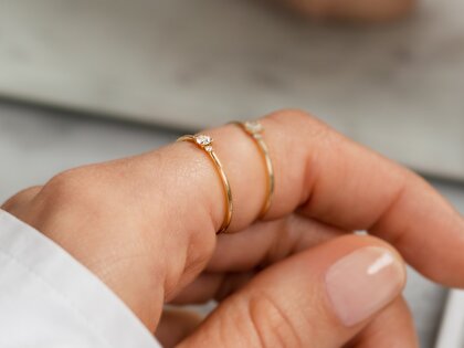 Verlovingsring  in 14K geelgoud met diamanten 0,10ct G/SI
