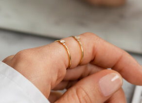 Verlovingsring  in 14K geelgoud met diamanten 0,10ct G/SI