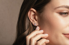 Oorbellen Diamond Radiant Lab-grown diamant in zilver 925/- met Lab-grown diamanten 0,30ct E/VS