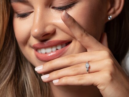 Verlovingsring  in 18K geelgoud met diamanten 0,50ct G/SI