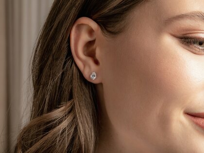 Oorbellen Diamond Drop Lab-grown diamant in zilver 925/- met Lab-grown diamanten 0,30ct E/VS
