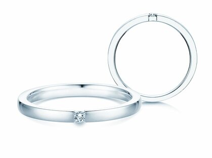 Verlovingsring Infinity in zilver 925/- met diamant 0,10ct G/SI