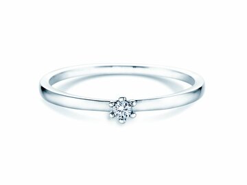 Verlovingsring Classic Petite in 14K witgoud met diamant 0,05ct