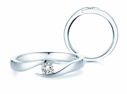 Verlovingsring Twist in platina 950/- met diamant 0,15ct G/SI